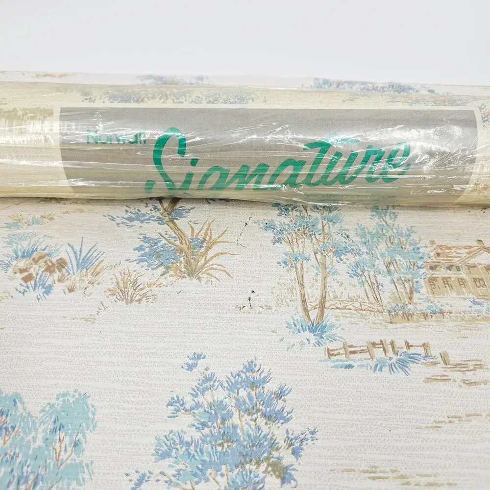 Scenic Cottagecore Vintage Wallpaper Norwall Signature Pre-pasted 2 x 57sqft